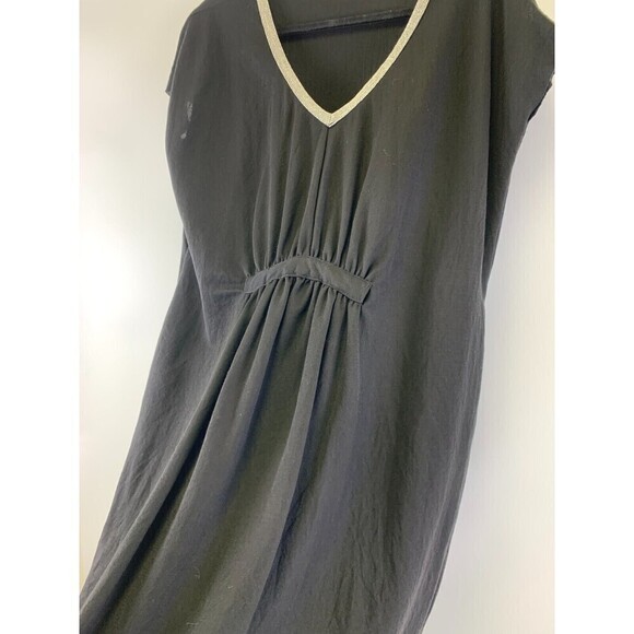 Lili Sidonio Molly Bracken Viscose Dress V-Neck Beaded Black Sleeveless Large - Picture 6 of 12